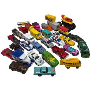 Vintage Hot Wheels Matchbox Diecast Car Lot of 35+ Mixed Brands 1970s–2010s Used